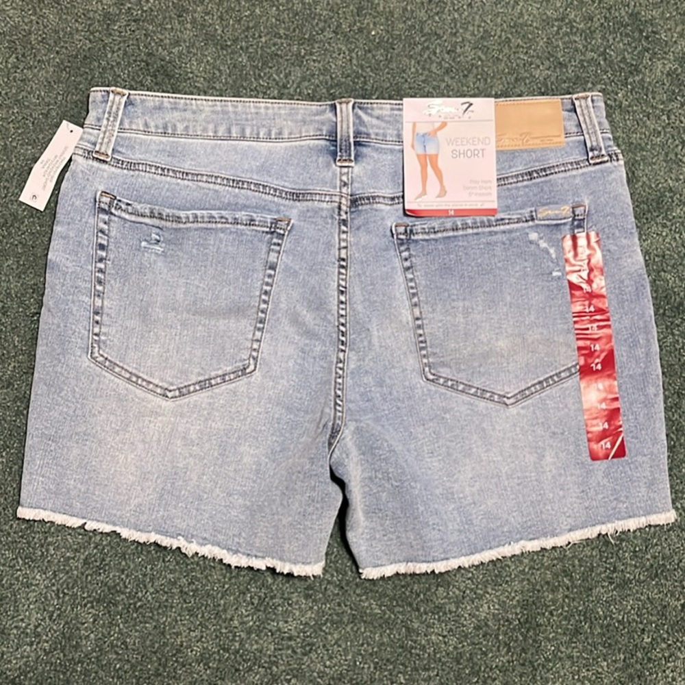 Seven7 Blue Jean Shorts Distressed Casual